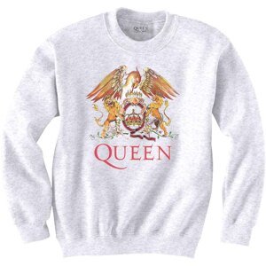 RockOff Unisex mikina QUEEN - Classic Crest - bílá Velikost: XL