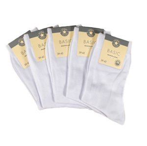 Star Socks Bavlněné ponožky SET 5 - Dámské bílé Velikost: 39-42