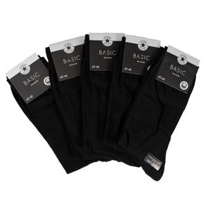 Star Socks Bavlněné ponožky SET 5 - Pánské černé Velikost: 43-46