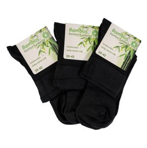Star Socks bambusové pánské ponožky SET 3 - černé Velikost: 43-46