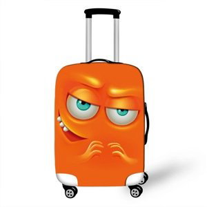 Elastický obal na kufr Crazy Face 04 - oranžový Velikost: L