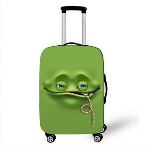 Elastický obal na kufr Crazy Face 07 - zelený Velikost: L