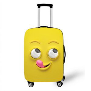 Elastický obal na kufr Crazy Face 09 - citronově žlutý Velikost: L
