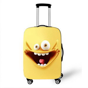 Elastický obal na kufr Crazy Face 10 - světle žlutý Velikost: L