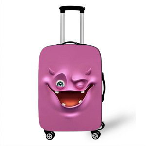 Elastický obal na kufr Crazy Face 12 - růžový Velikost: L
