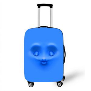 Elastický obal na kufr Crazy Face 14 - modrý Velikost: L