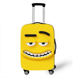 Elastický obal na kufr Crazy Face 15 - zářivě žlutý Velikost: L