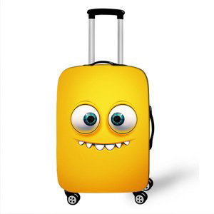 Elastický obal na kufr Crazy Face 16 - oranžovožlutý Velikost: L