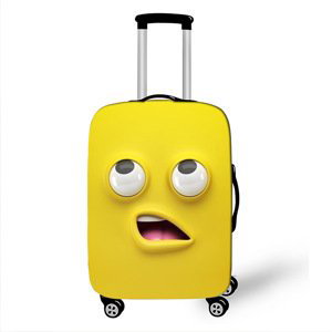 Elastický obal na kufr Crazy Face 17 - žlutý Velikost: L