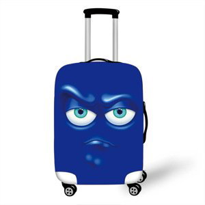Elastický obal na kufr Crazy Face 18 - tmavě modrý Velikost: L