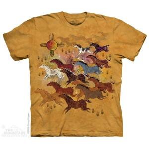 Pánské batikované triko The Mountain - Domorodé umění - hlinené Velikost: 4XL
