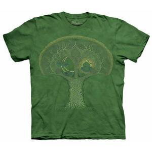 Pánské batikované triko The Mountain - Mírový Strom - zelené Velikost: M
