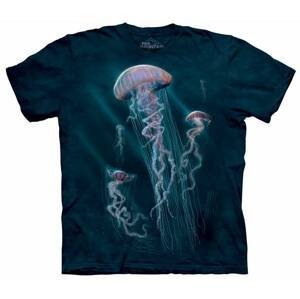 Pánské batikované triko The Mountain - Mořské medůzy - Jellyfish - modré Velikost: XXL