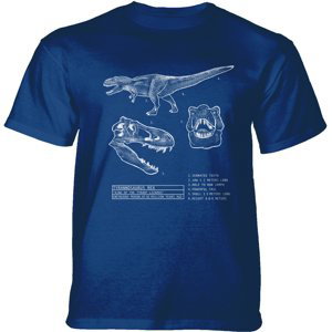 Pánské batikované triko The Mountain - T-REX BLUEPRINT - modré Velikost: XXXL