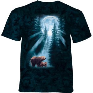 Pánské batikované triko The Mountain - PURE FEELING - medvědi - tmavě zelená Velikost: XXXL