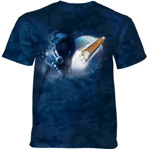 Pánské batikované triko The Mountain - ARTEMIS ASTRONAUT - vesmír - modrá Velikost: L