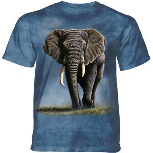 Pánské batikované triko The Mountain - APPROACHING STORM - slon - modrá Velikost: XXXL