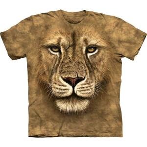 Pánské batikované triko The Mountain - Lion Warrior - béžové Velikost: M