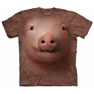 Pánské batikované triko The Mountain - Pig Face - hnědé Velikost: S