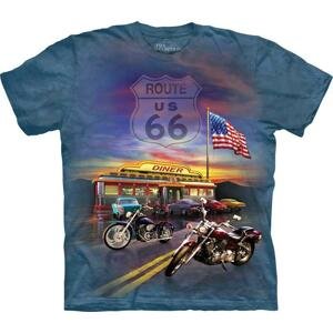 Pánské batikované triko The Mountain - Route 66 - modré Velikost: M