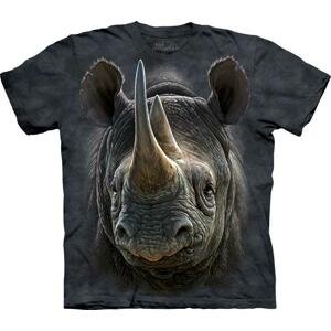 Pánské batikované triko The Mountain - Černý Nosorožec - černé Velikost: S