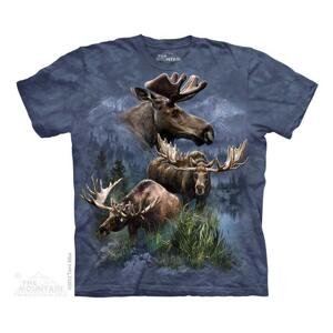Pánské batikované triko The Mountain - Moose Collage - šedé Velikost: XL