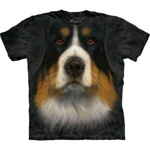 Pánské batikované triko The Mountain - Bernský Salašnický Pes - černé Velikost: XXXL