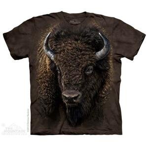 Pánské batikované triko The Mountain - Americký bizon - hnědé Velikost: XXXL