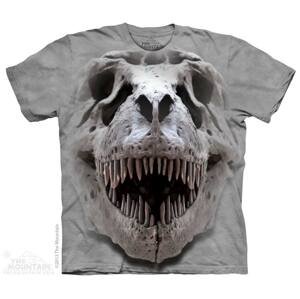 Pánské batikované triko The Mountain - T-Rex Big Skull - šedé Velikost: S