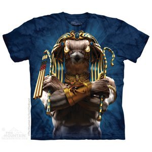 Pánské batikované triko The Mountain - Egyptský bůh - modré Velikost: M