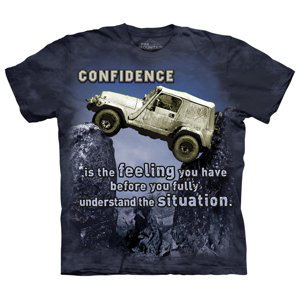 Pánské batikované triko The Mountain - Jeep - černé Velikost: XL