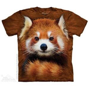 Pánské batikované triko The Mountain - Red Panda Portrait - hnědé Velikost: XXXL