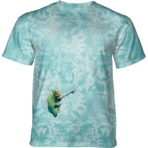 Pánské batikované triko The Mountain - Hitchhiking Chameleon - modré Velikost: L