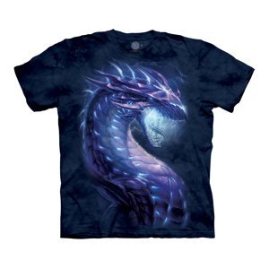 Pánské batikované triko The Mountain - Modrý drak - modré Velikost: XL