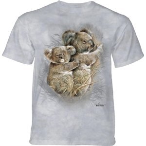 Pánské batikované triko The Mountain - Koalas - šedé Velikost: XXXL
