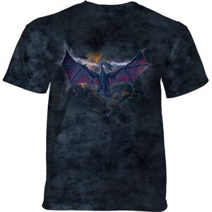 Pánské batikované triko The Mountain - Thunder Dragon - černé Velikost: L