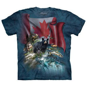 Pánské batikované triko The Mountain - Kanada - modré Velikost: M