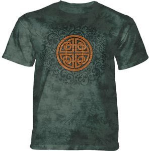 Pánské batikované triko The Mountain - Celtic Knot - zelené Velikost: M