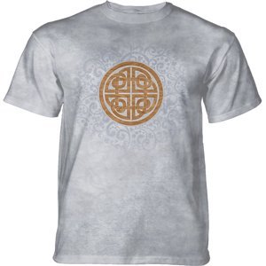 Pánské batikované triko The Mountain - Celtic Knot - šedé Velikost: L