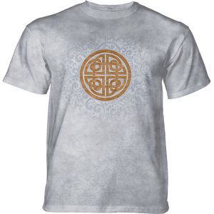 Pánské batikované triko The Mountain - Celtic Knot - šedé Velikost: XL
