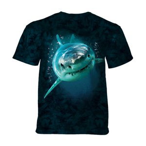 The Mountain Dětské batikované tričko - HAPPY SNUGGLE SHARK - tmavě zelené Velikost: L