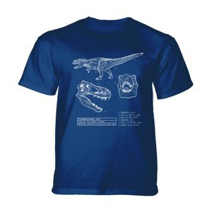The Mountain Dětské batikované tričko - T-REX BLUEPRINT - modré Velikost: M
