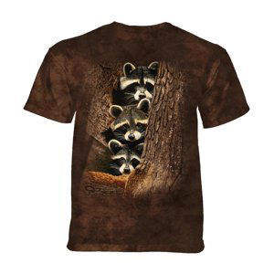 The Mountain Dětské batikované tričko - THREE RACCOONS - mývalové - hnědá Velikost: M