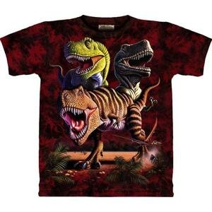 The Mountain Dětské batikované tričko - Tyranosaurus Rex - červené Velikost: L