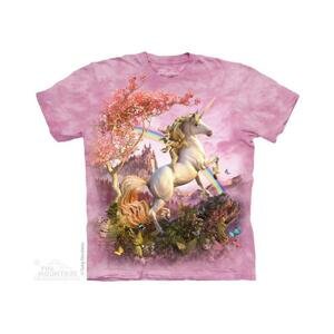 The Mountain Dětské batikované tričko - Jednorožec - růžové Velikost: L