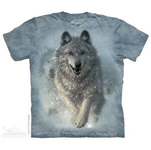 The Mountain Dětské batikované tričko - Vlčí  sněžný pluh - šedé Velikost: XL