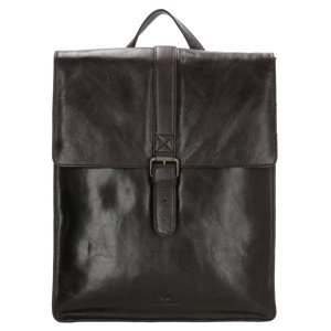 Dámský kožený batoh Micmacbags Porto - černý 15,6" (34.5x19.4 cm)