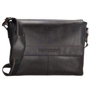 Micmacbags le mans kožená business taška 15,6" (34.5x19.4 cm) - černá