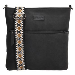 Beagles Malaga dámská crossbody taška s dekorativním popruhem - černá - 26,5 cm