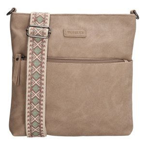 Beagles Malaga dámská crossbody taška s dekorativním popruhem - taupe - 26,5 cm